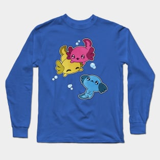 Pansexual Axolotl LGBT Pride Flag Long Sleeve T-Shirt